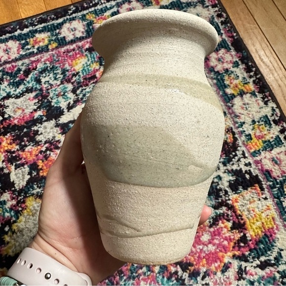 Handmade In Mexico Neutral Glazed Ceramic Vase - Picture 3 of 10